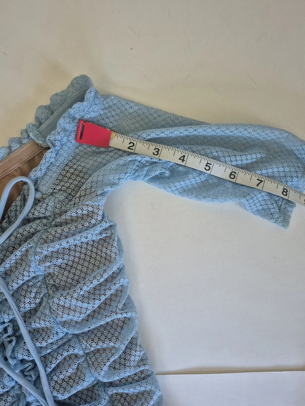 MAJORELLE Ava Dress Baby Blue Lace Up Ruched Mini Size XXS